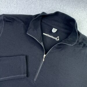 Smartwool Merino Wool 1/4 Zip Pullover Men's XL Black Base Layer Sweater Outdoor